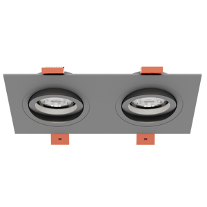 Светильник встраиваемый CITY DL X2 MR16 ALU CHROME | 172х92(75)x25mm