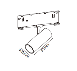 Светильник SPOT MAGNETIC S10 48V 6W 24° CRI90 OSRAM 3000/4000/6000K | Черный корпус D33х85mm