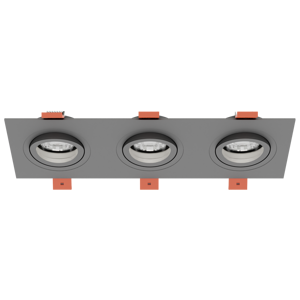 Светильник встраиваемый CITY DL X3 MR16 ALU CHROME | 257х92(75)x25mm