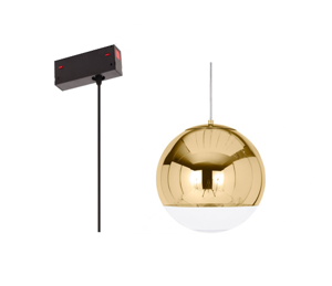 Люстра подвесная Е27 на трек MAGNETIC S39 дизайн Mirror Ball Gold D150