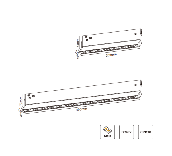 Светильник SPOT BLACK BOOK  MAGNETIC S10 48V 20W 120° CRI90 OSRAM 3000/4000/6000K | Черный корпус 40