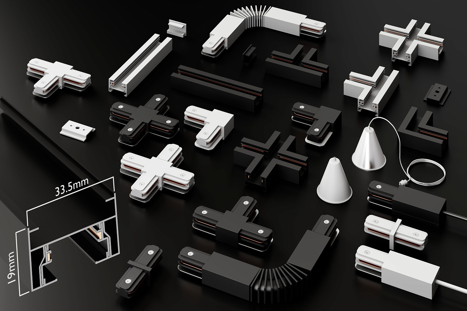 Универсальная однофазная двухконтактная трековая система CITY 2TRA 220V