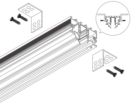 Угол монтажный вертикальный к шинопроводу S10