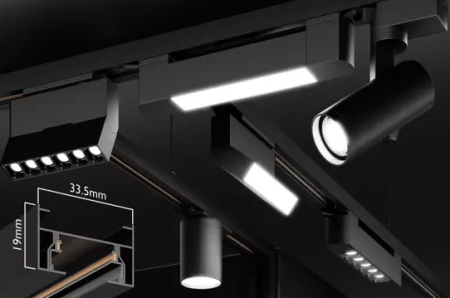 Трековая система серии CITY 2TRA | BLACK 1500x34x19mm | 220V