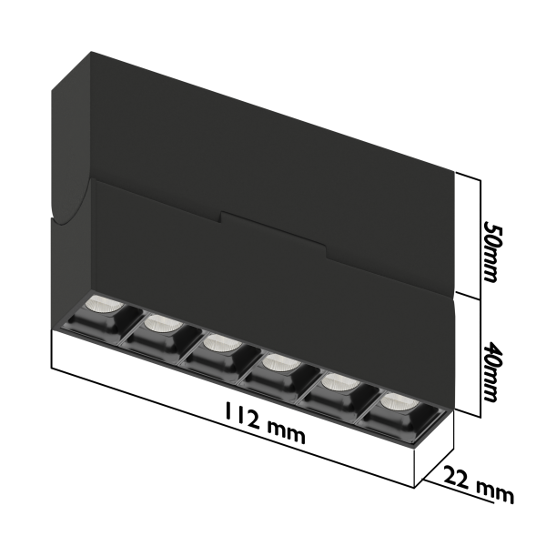 Светильник накладной светодиодный BLACK BOOK 6W OSRAM 36° WW/3000К Чёрный корпус | 220V