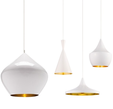 Люстра подвесная Е27 дизайн TomDixon White/Gold d=380mm