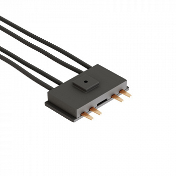 Коннектор для трековой системы S39 220V 4x контактный Black 33x40x11mm (провод L390mm) EAC19299