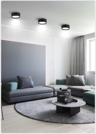 Светильник накладной RONDO 12W D133x30mm 3000К/4000K/6000К Black