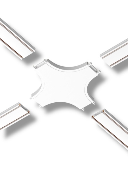 Х- соединитель потолок-потолок для шинопровода H5 White