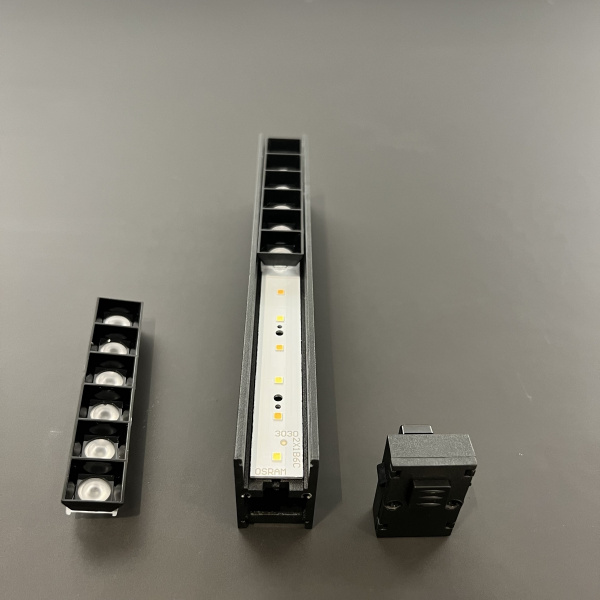 Светильник серии LINER S25 Black mask 10W SMART DIM CRI90 OSRAM ССТ 3000К, Black 200x24x34mm 