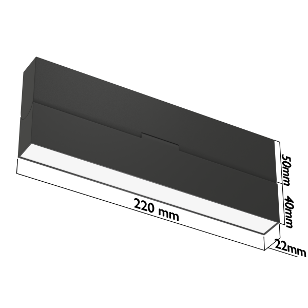 Светильник накладной светодиодный BLACK BOOK 12W OSRAM 120° WW/3000К Черный корпус | 220V