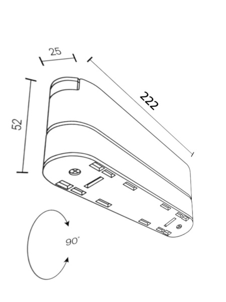 Основание поворотное под линейный светильник MAGNETIC H5 222x25x47.6mm