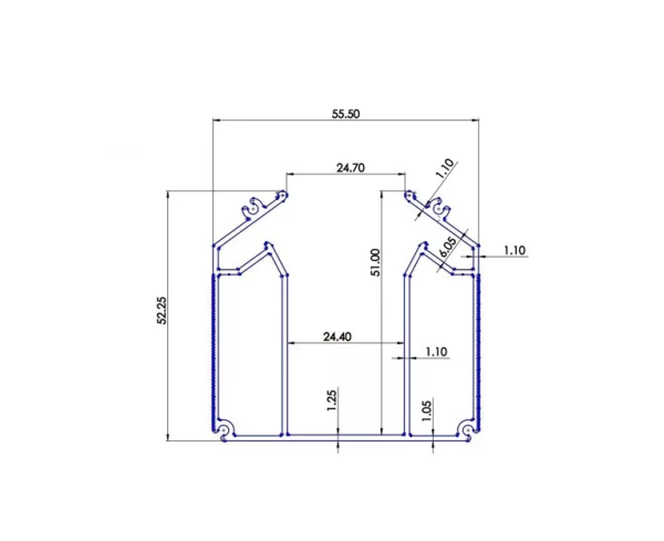 Профиль для натяжных потолков MAGNETIC S15 | 55x52х2000mm