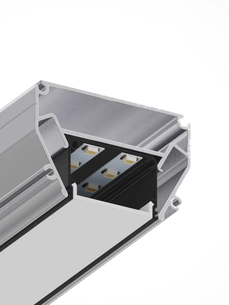 Профиль встраиваемый в натяжные потолки LINER BLACK под светодиодную ленту, 1000x34x19мм