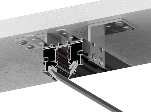 Трековая магнитная система для натяжных потолков MAGNETIC S10 4TRA BLACK 3000x50x43mm