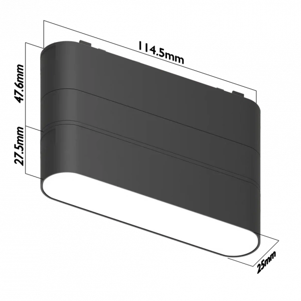 Светильник BLACK BOOK MAGNETIC Н5 48V 6W 120° 3000K OSRAM | Black 115х25х75mm