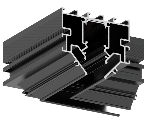 Угловой соединитель для трековой системы для натяжных потолков S10 Black