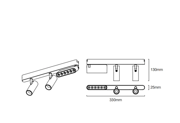 Трековый магнитный св-к LEGO MAGNETIC H4 24V 6Wх3 24° 3000К/4000K/6000К OSRAM |  Black 