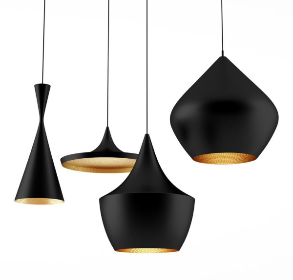 Люстра подвесная на трек Е27 дизайн TomDixon Black/Gold