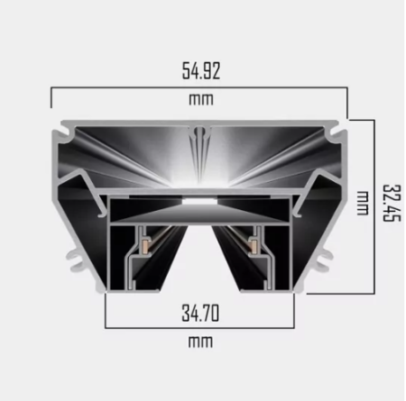 Профиль для натяжных потолков CITY 2TRA | 54x32x1000mm