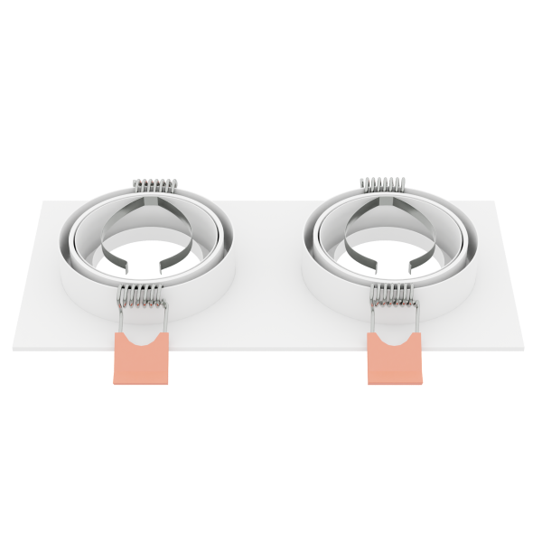 Светильник встраиваемый CITY DL X2 MR16 ALU WHITE | 172х92(75)x25mm
