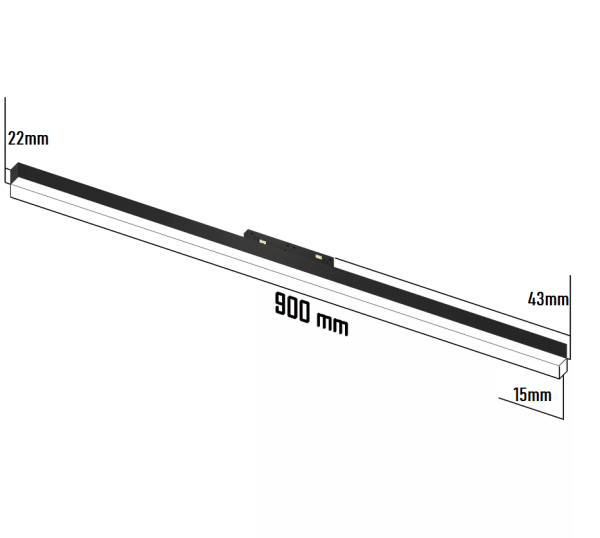 Светильник LINER MAGNETIC S15 48V 30W 120° 3000-6000K TRIX CRI90 OSRAM | Черный корпус L900mm