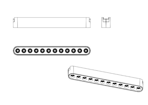 Трековый магнитный св-к LINER BLACK MASK  MAGNETIC H4 24V 12W 24° 3000К/4000K/6000К OSRAM | Black