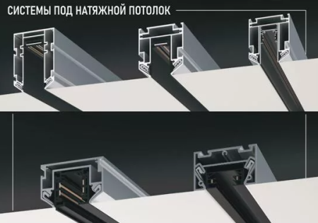 Трековая система серии CITY 2TRA | BLACK 1500x34x19mm | 220V