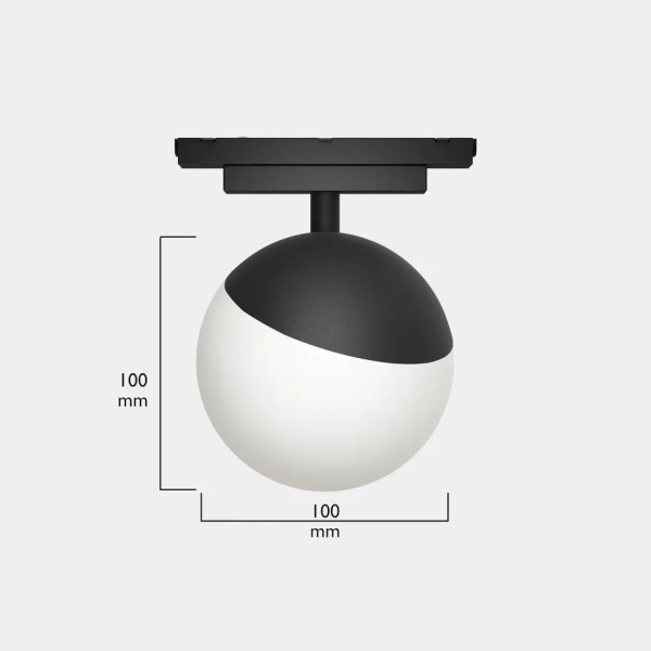 Светильник RONDO MAGNETIC S25 48V 10W 180° CRI90 OSRAM 3000K | Черный корпус Ø100х100 mm