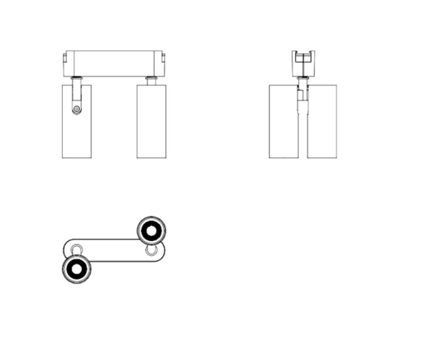 Трековый магнитный св-к SPOT  MAGNETIC H4 24V 6Wх2 24° 3000К/4000K/6000К OSRAM | Black Ø33х85mm