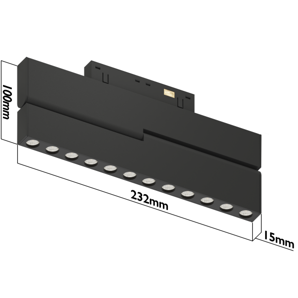 Светильник SPOT BLACK BOOK MAGNETIC S15 48V 12W 36° CRI90 OSRAM 3000-6000K TRIX | Черный корпус L232