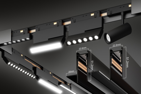 Светильник LINER MAGNETIC S15 48V 20W 120° 4000K CRI90 OSRAM | Черный корпус L600mm