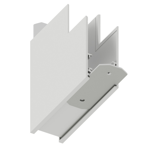 Соединитель пластиковый  потолок-стена,  угол 90° для накладных трек-систем S20 60x60x26mm, Белый