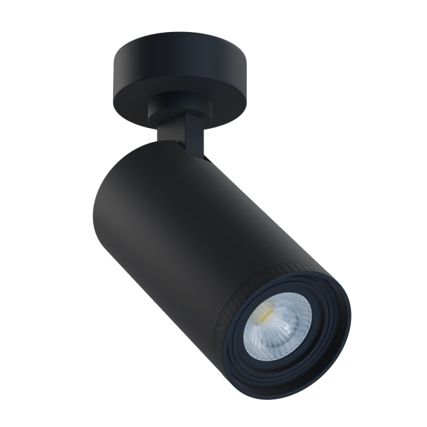 Накладной светодиодный светильник CITY ZOOM 20W 3000K CRI85 Угол света 10°- 60° BLACK Ø60x123mm