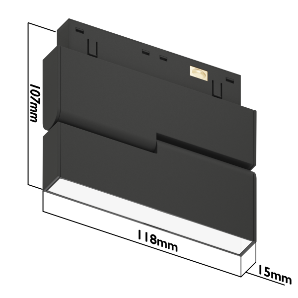 Светильник SPOT BLACK BOOK MAGNETIC S15 48V 6W 110° CRI90 OSRAM 3000-6000K TRIX | Черный корпус L118