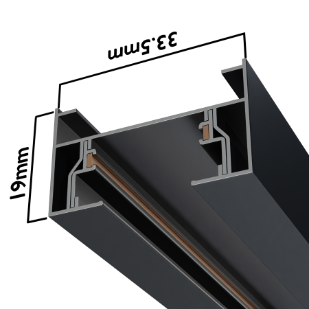 Трековая система серии CITY 2TRA | BLACK 1000x34x19mm | 220V