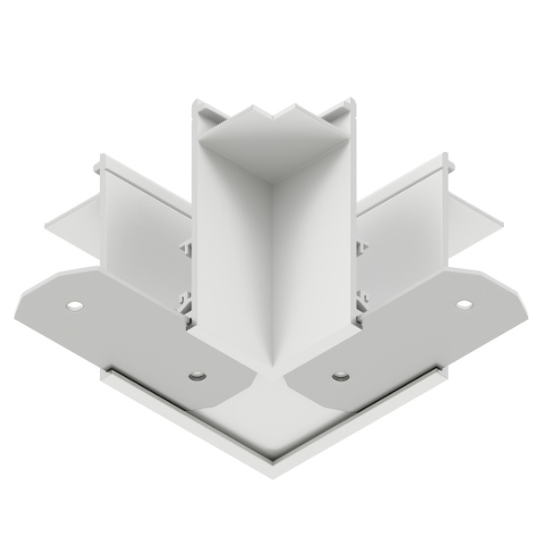 Соединитель алюминиевый угол 90° для встраиваемых трек - систем в ГКЛ S20 100x100x54mm, Белый