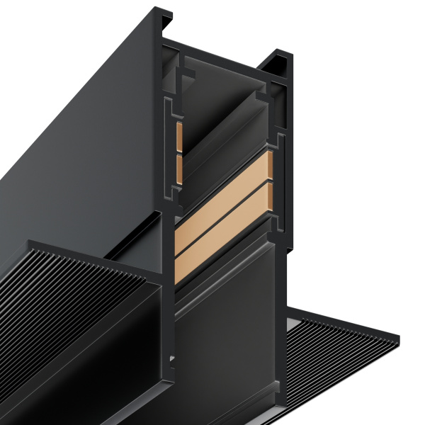Трековая система встраиваемая MAGNETIC S15 48V 4TRA BLACK 2000x60x52mm