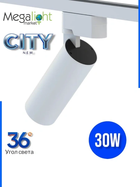 Светильник CITY NEW 30W 4000К CRI85 36° Белый 2TRA однофазный 220V 60x155mm