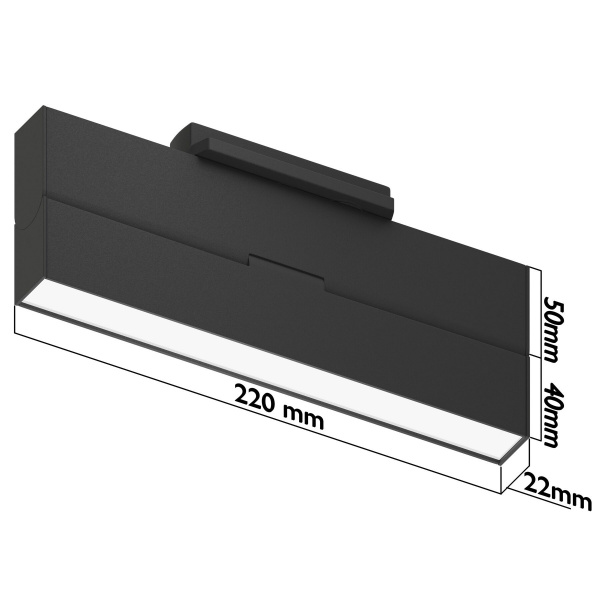 Светильник BLACK BOOK 12W OSRAM 120° WW/3000К, Черный корпус 2TRA