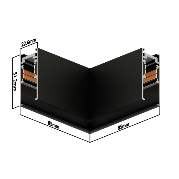 Угловой внутренний соединитель для шинопровода S15 | Черный
