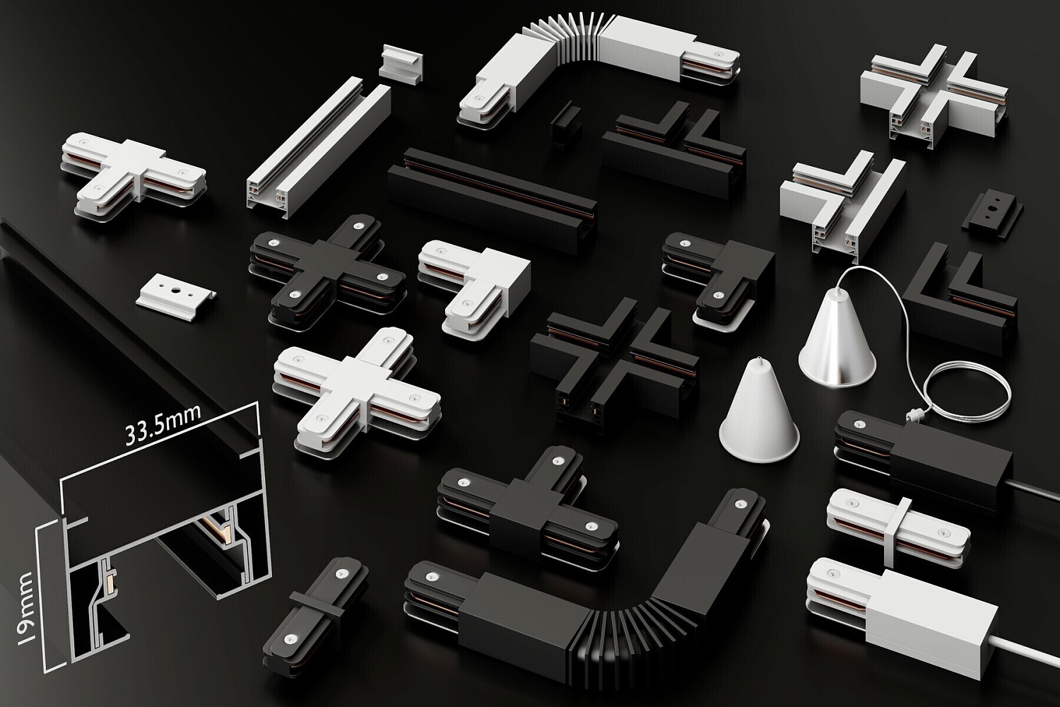 Универсальная однофазная двухконтактная трековая система CITY 2TRA 220V